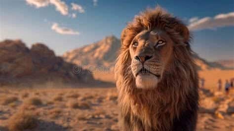 Male Lion overlooking his Kingdom
